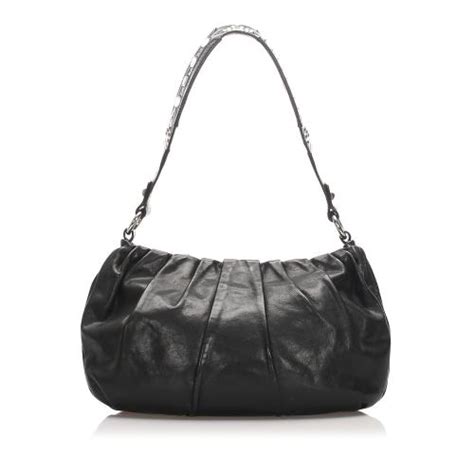 prada bn1407 leather|PRADA Prada gathered handbag shoulder bag leather NERO .